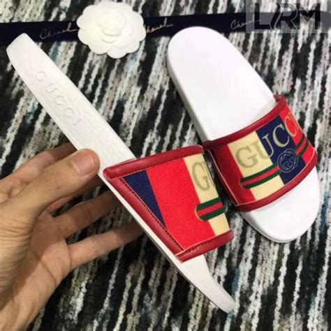 gucci logo sylvie slide sandal fake|how to identify gucci slides.